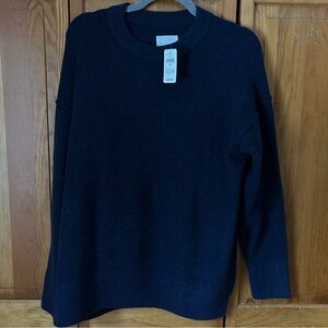 aerie Dark Navy Knit Crewneck Sweater